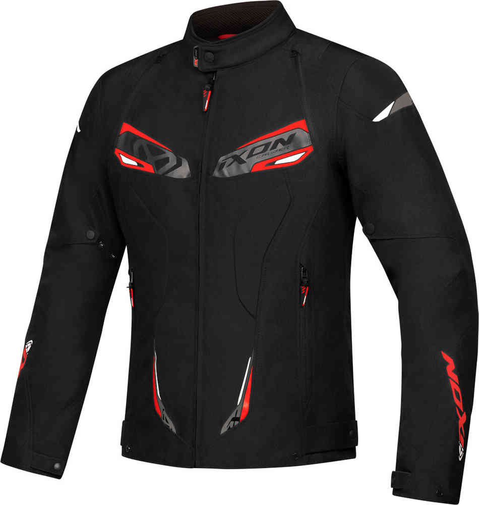 Водонепроницаемая мотоциклетная текстильная куртка Caliber Ixon, черный/белый/красный