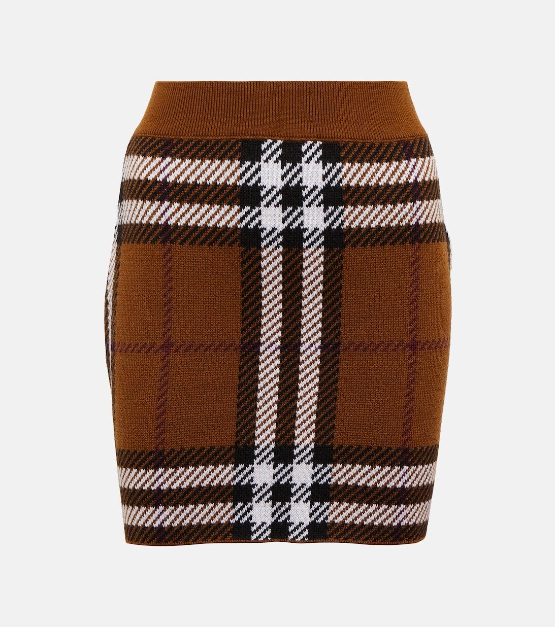 

Мини-юбка из жаккардовой шерсти в клетку BURBERRY, разноцветный