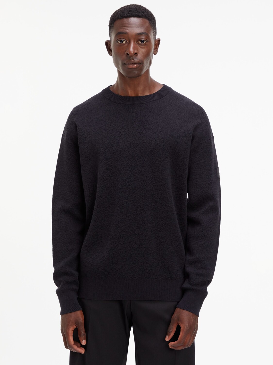 

Джемпер из смесового хлопка Calvin Klein Comfort, черный цвет