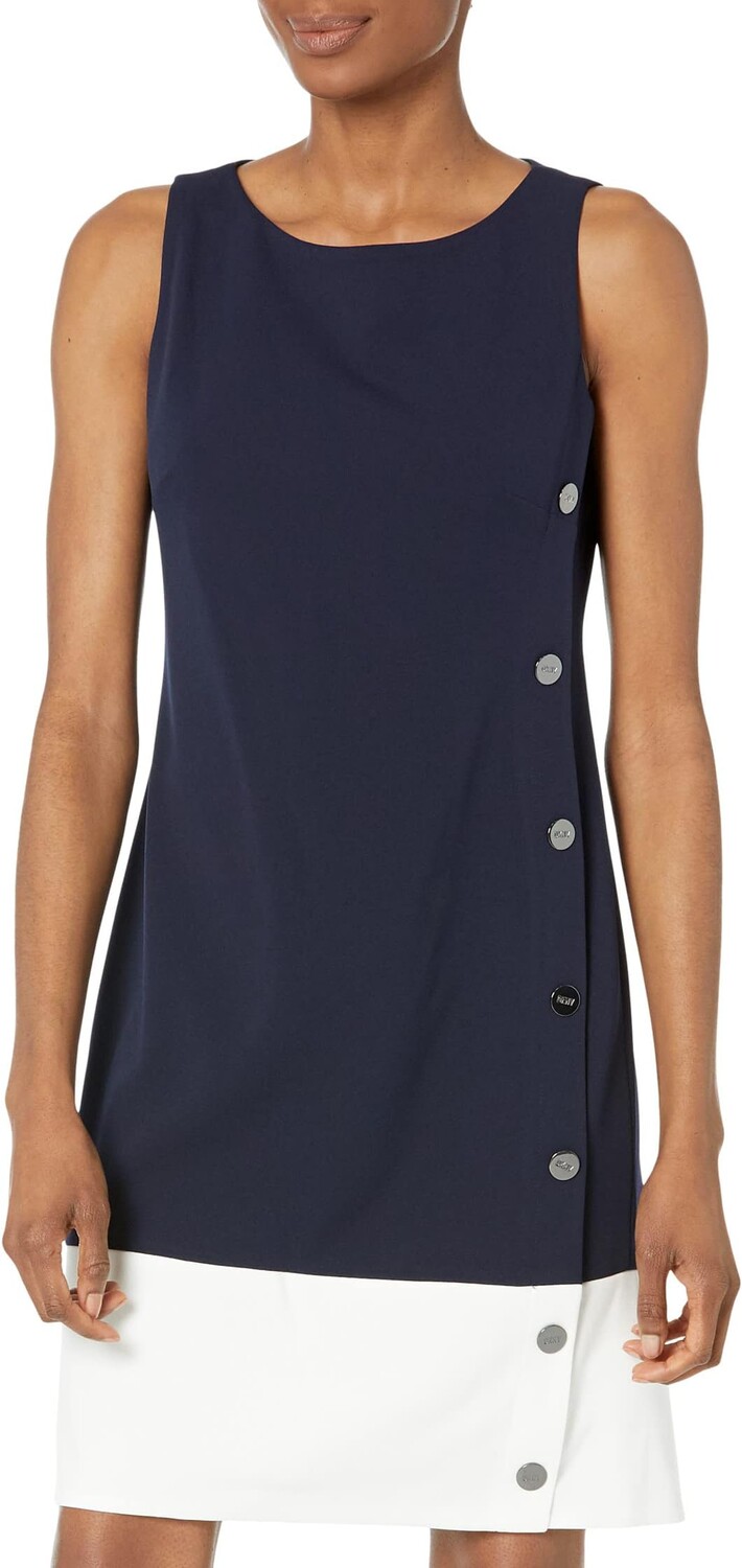 

Платье прямого кроя без рукавов с цветными блоками DKNY, цвет Spring Navy/Ivory