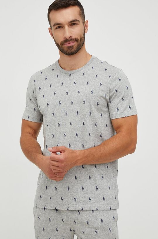 

Хлопковая пижамная футболка Polo Ralph Lauren, серый