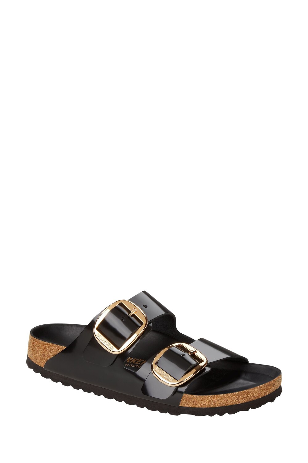 

Черные блестящие босоножки Arizona с большой пряжкой Birkenstock, черный