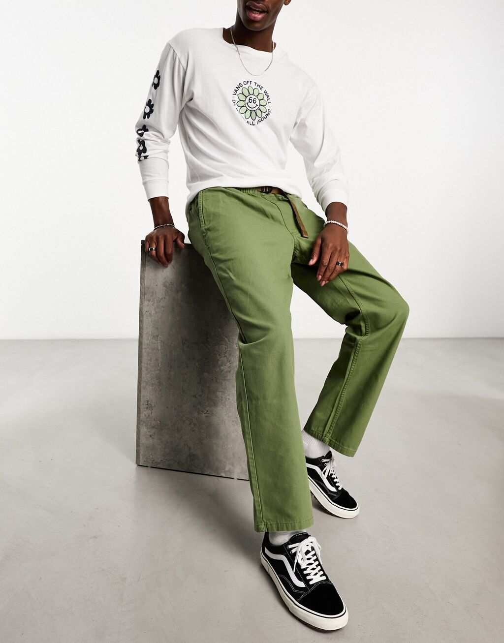 

Зеленые свободные брюки прямого кроя Vans Authentic range, Зеленый