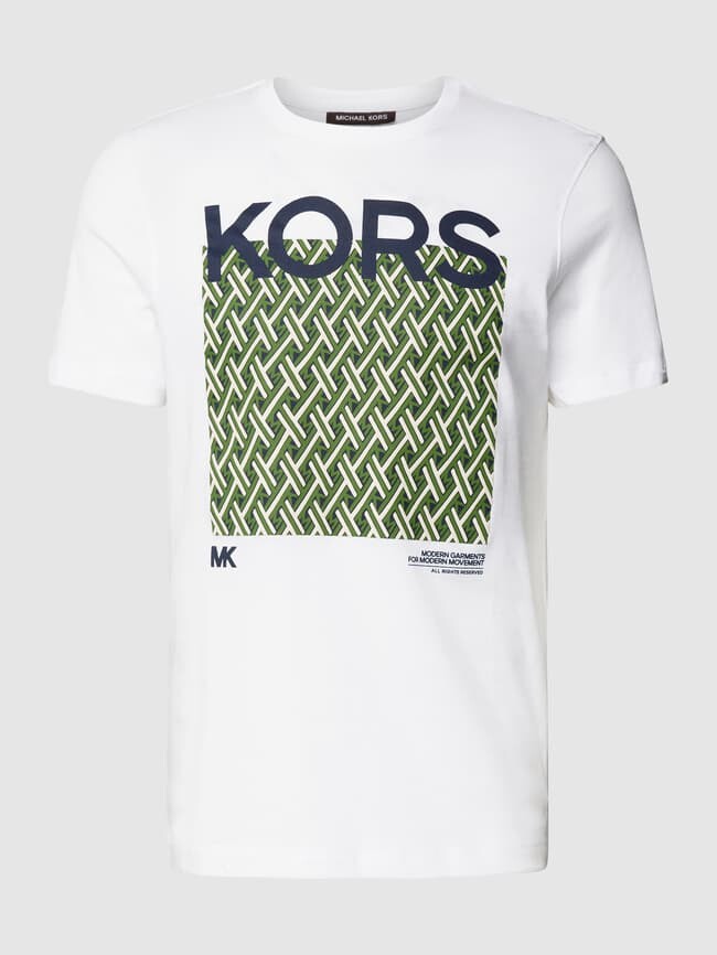 

Футболка с мотивом и принтом этикетки, модель «LATTICE KORS» Michael Kors, белый