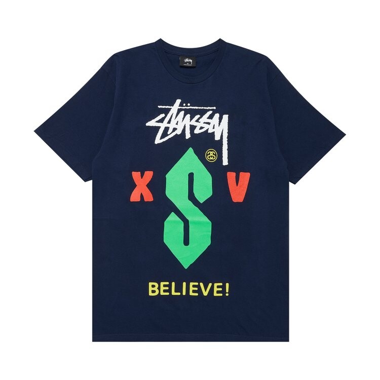 Футболка Stussy Believe 'Navy', синий