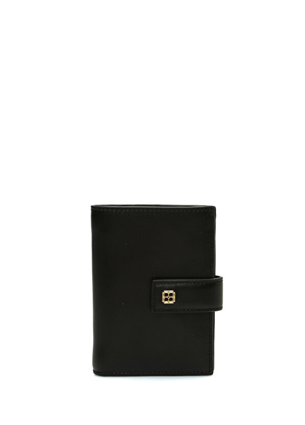 цена Женский кожаный кошелек с черным логотипом Beymen