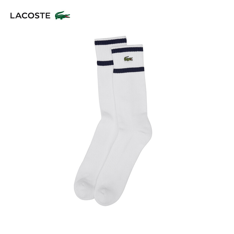 

Носки до середины икры Lacoste в контрастную полоску, белый