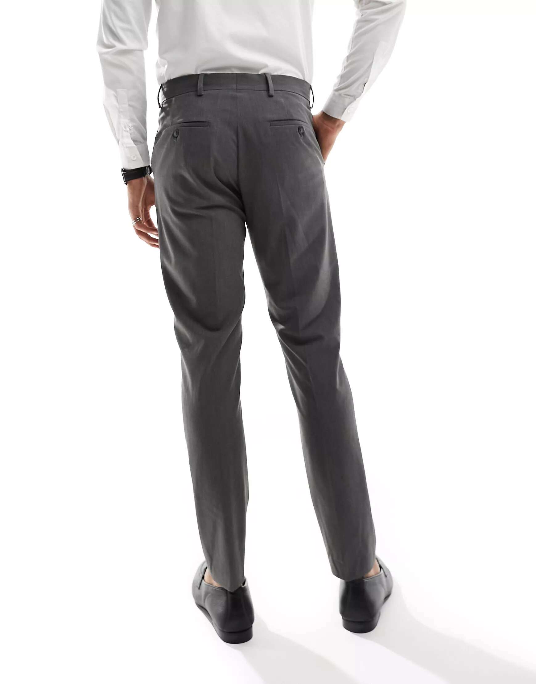 Серые костюмные брюки узкого кроя Selected Homme бежевые костюмные брюки свободного кроя selected homme