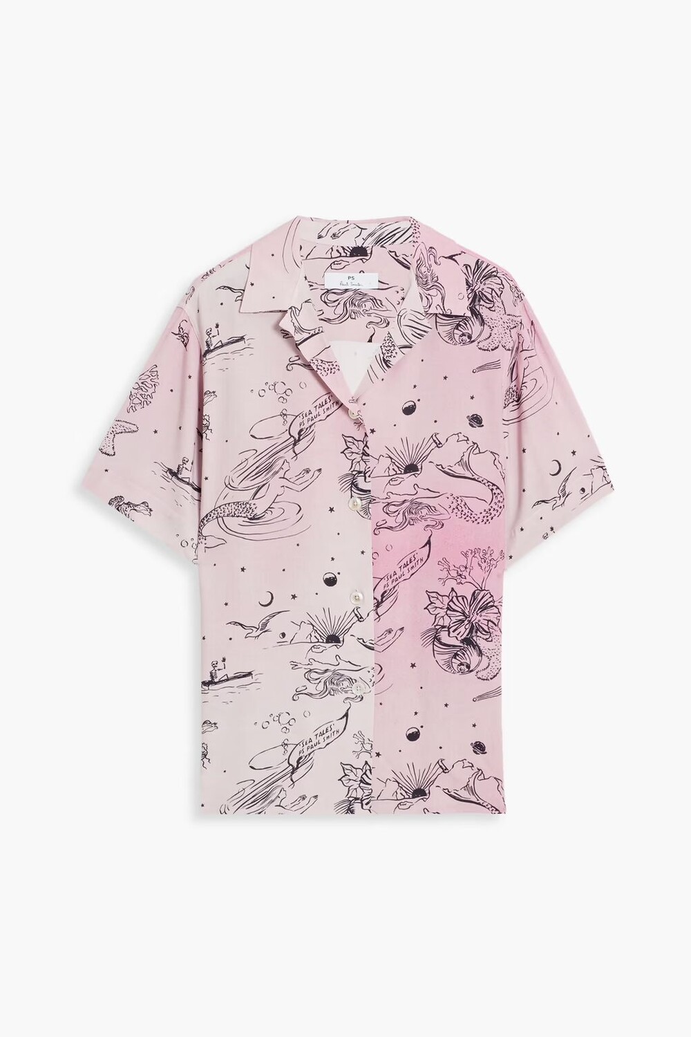 

Креповая рубашка с принтом Ps Paul Smith, розовый