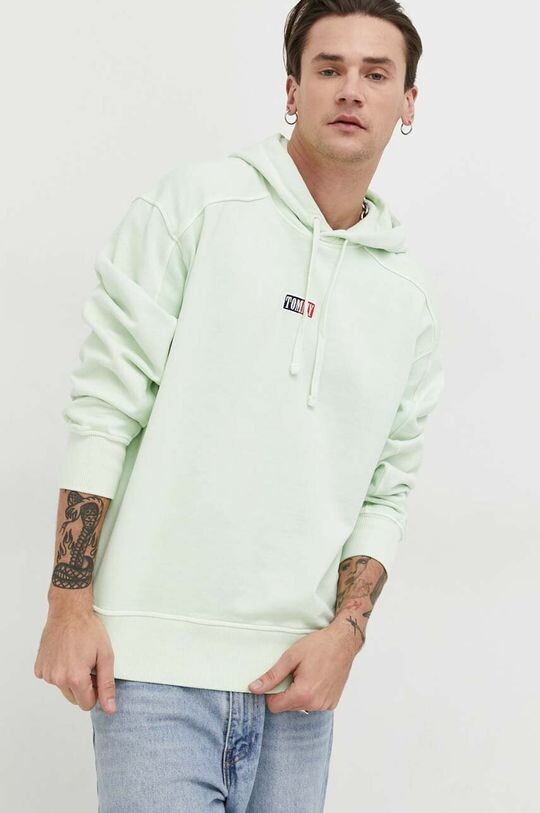 

Хлопковая толстовка Tommy Jeans, зеленый