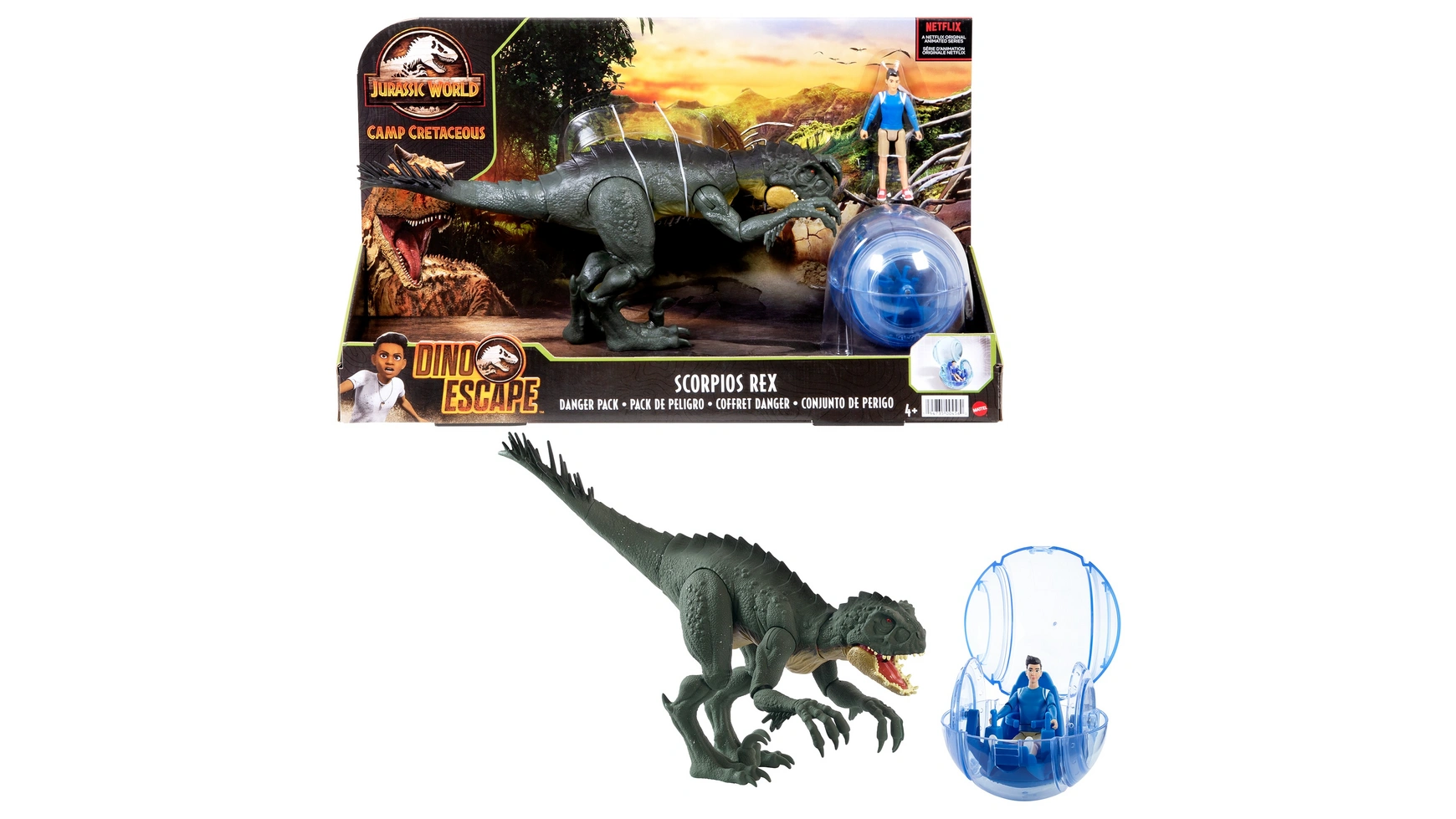 Jurassic World: Новые Приключения: Dino Escape, Скорпион, Рекс, Опасный Пакет игровой набор 7в1 dino land