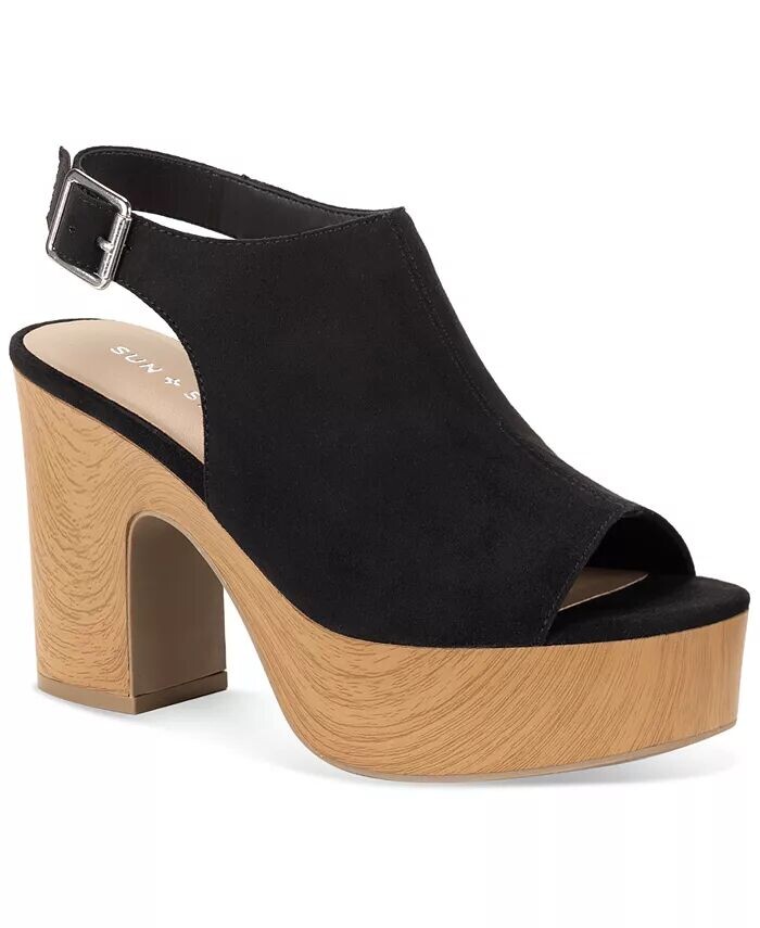 

Женские туфли Jimmiee Peep Toe на блочном каблуке и платформе Sun + Stone, черный