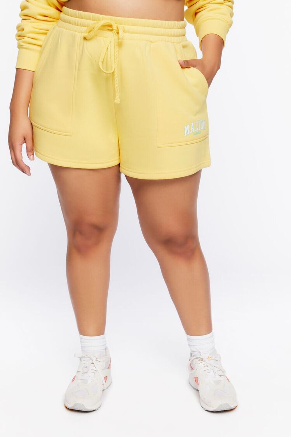 

Большие размеры Malibu California Шорты на шнурке Forever 21, желтый