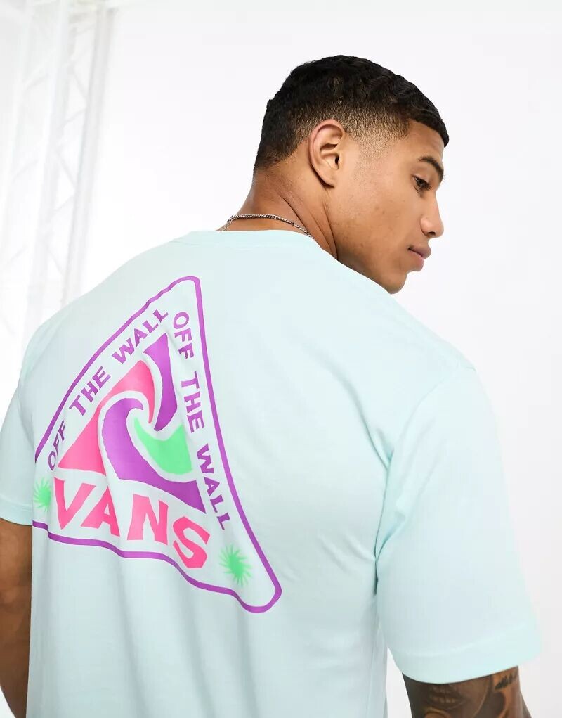 

Синяя футболка с принтом на спине Vans Summer Camp