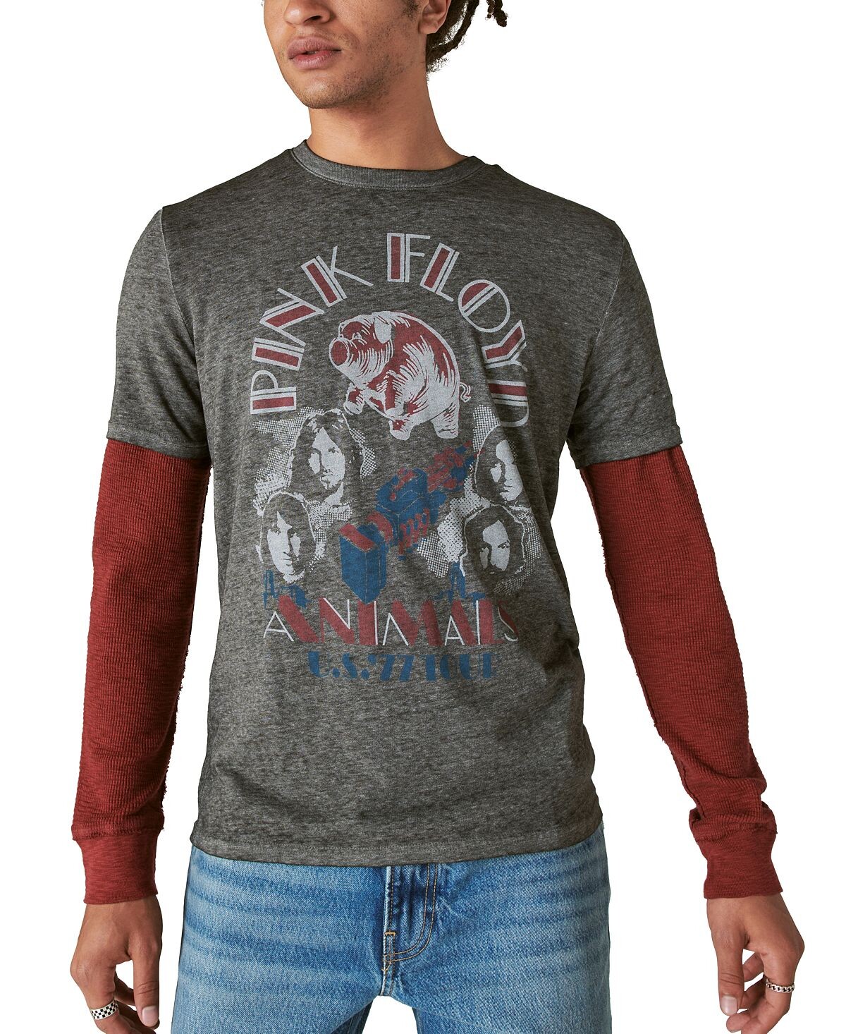 

Мужская футболка с короткими рукавами Pink Floyd 77 Lucky Brand