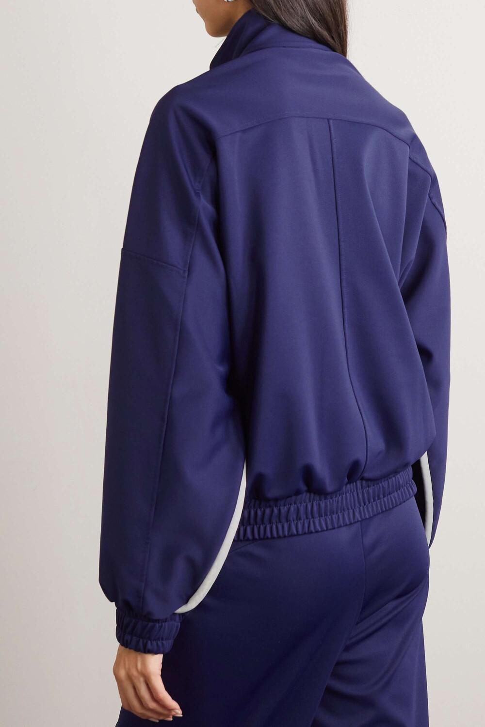 

JW ANDERSON + Спортивная куртка Run Hany из эластичного джерси с вышивкой и молнией до половины, синий