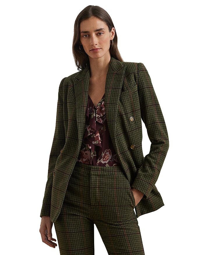 

Lauren Ralph Lauren Клетчатый пиджак, зеленый