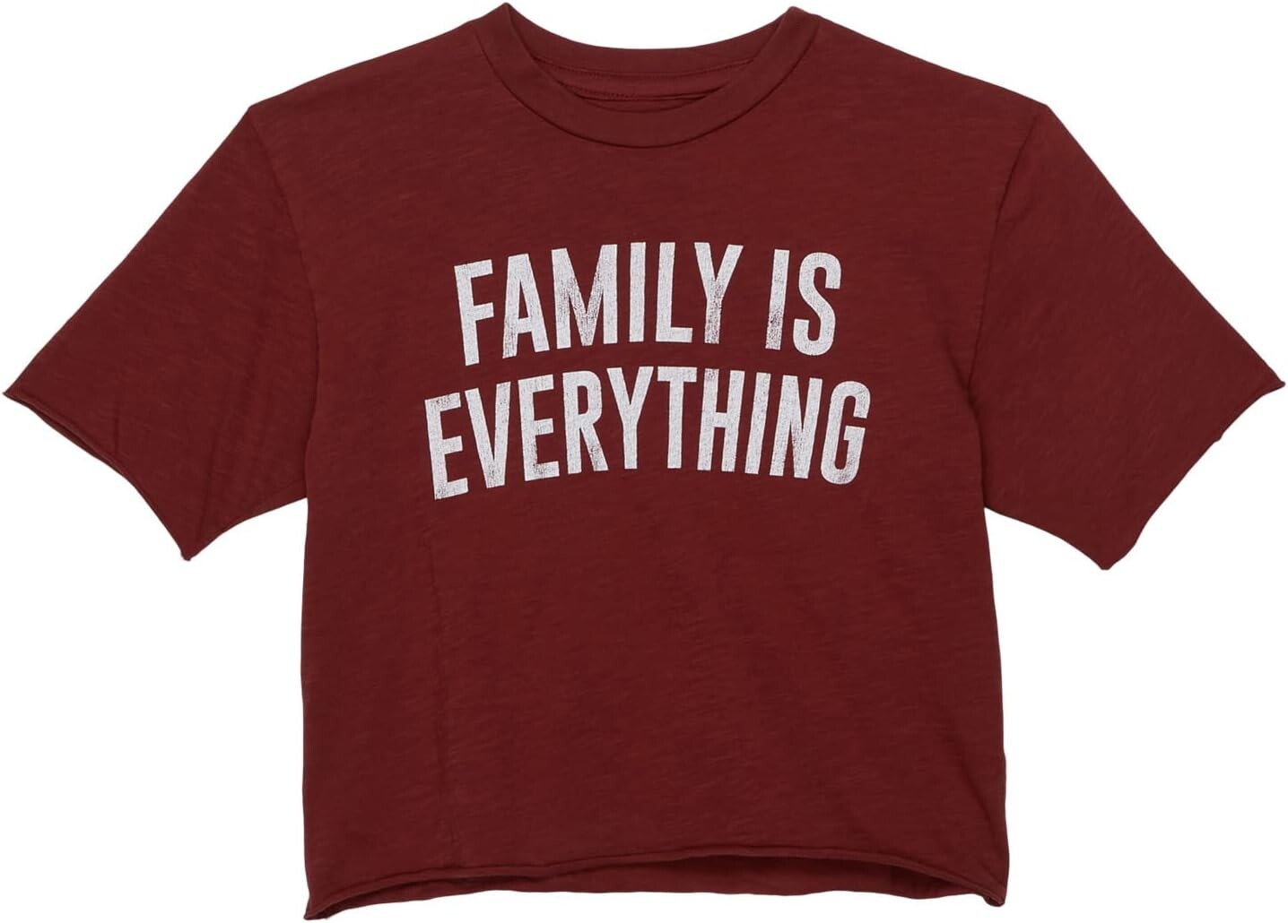 

Футболка The Original Retro Brand Kids Slub Slightly Cropped Family is Everything Tee, бордовый, Красный