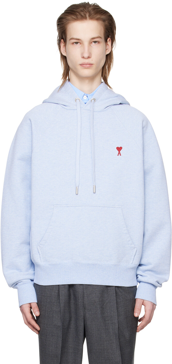 

Синий худи Ami de Cœur Ami Paris, цвет Heather blue