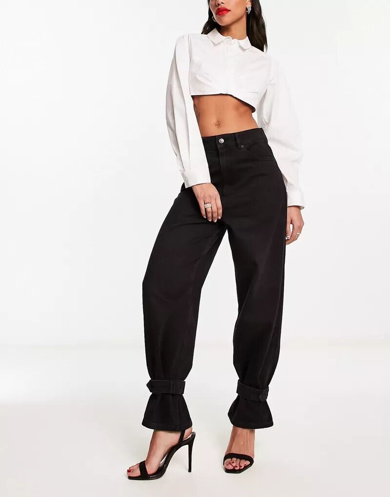 

Черные джинсы AllSaints Tara с завязкой на щиколотке