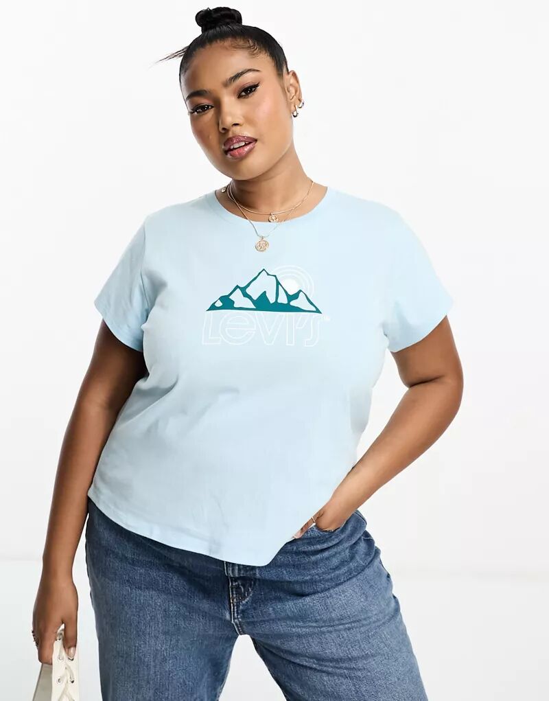 Синяя рубашка Levi's Plus с логотипом горы tecsun pl 310et