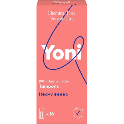 Yoni Super Tampons 16x 100% органический хлопок, гипоаллергенные и дышащие биотампоны, лучше всего подходят для обильных выделений