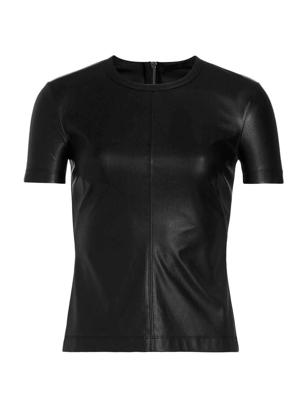 

Приталенная футболка из искусственной кожи Helmut Lang, черный