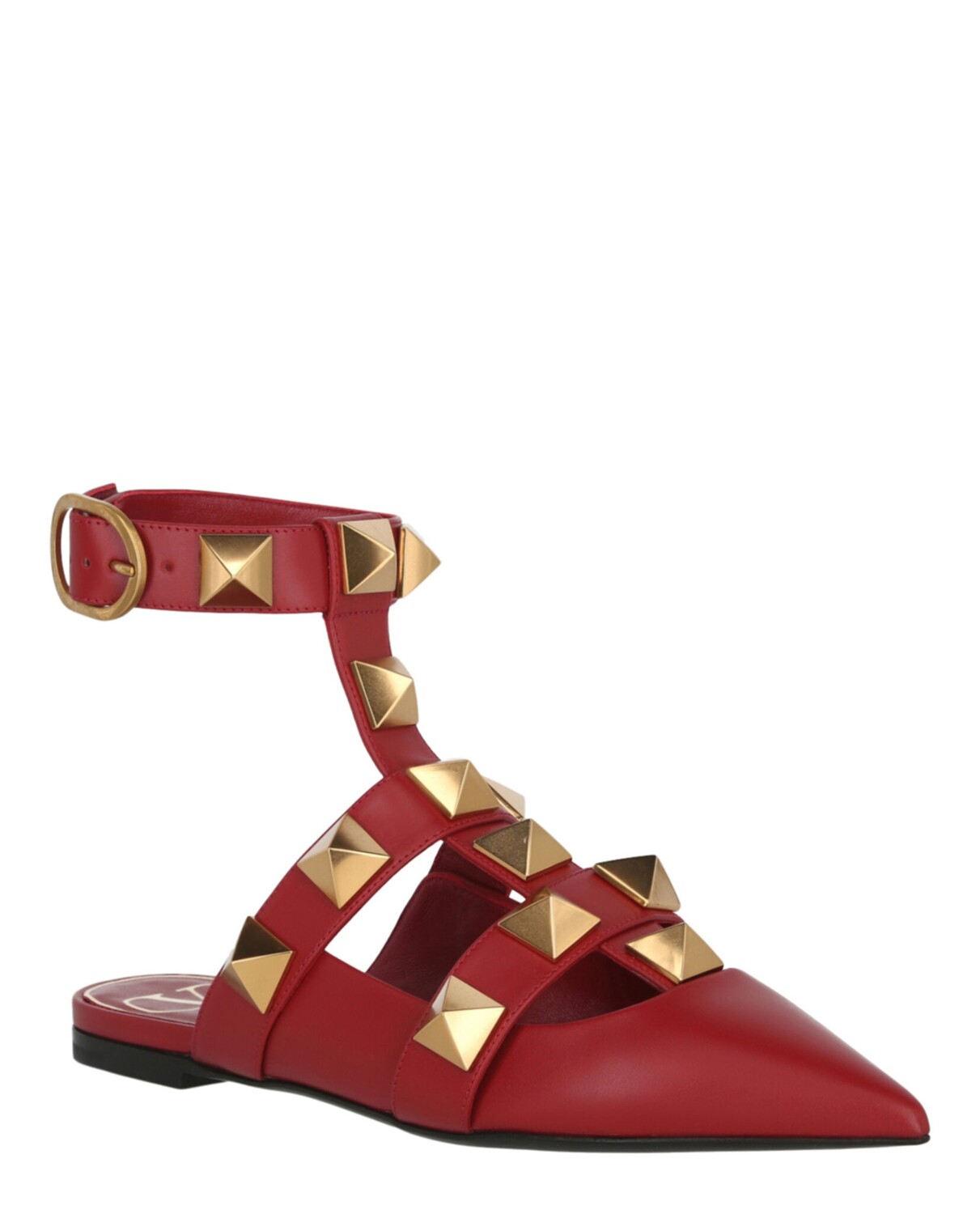

Туфли-балерины с римскими заклепками Valentino, красный
