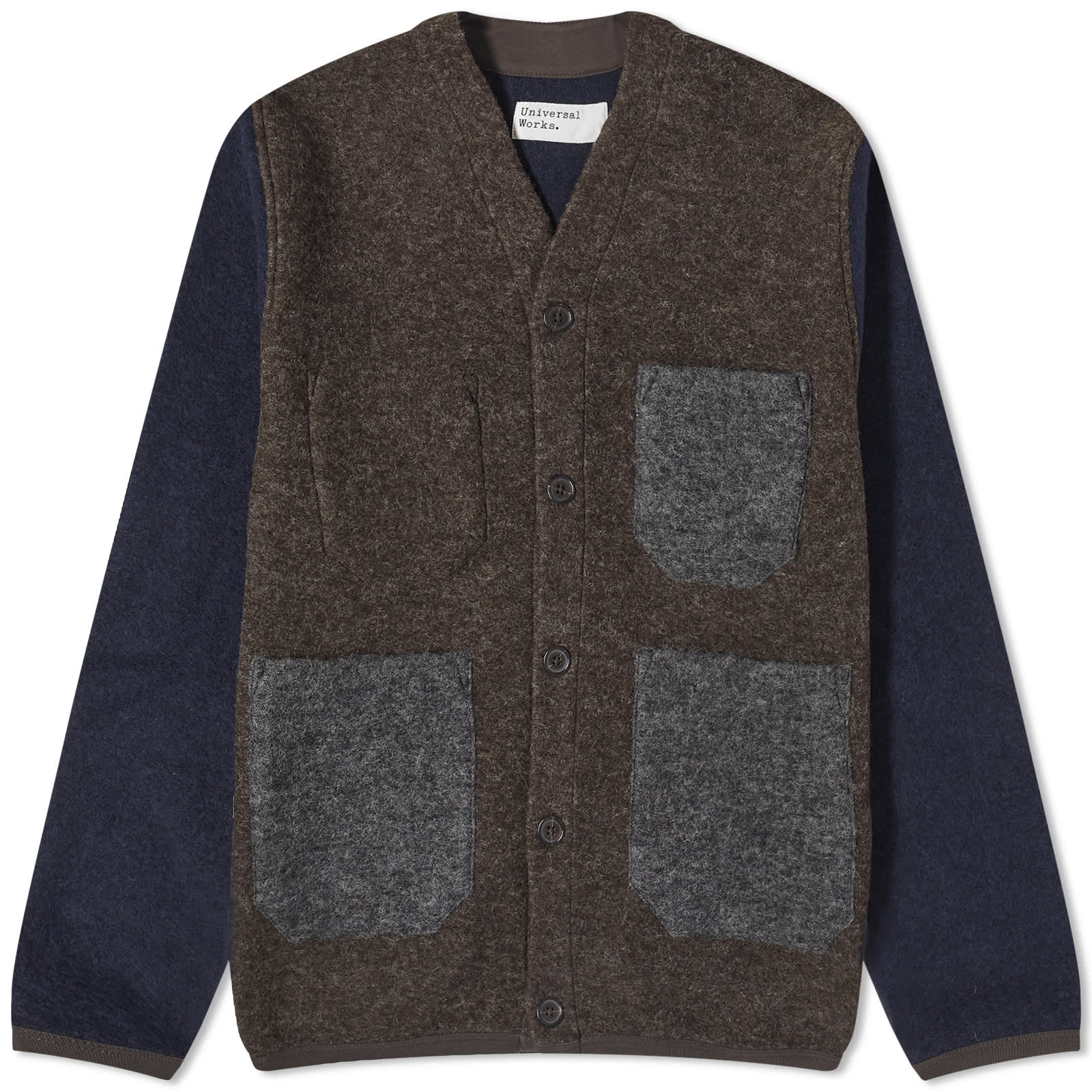 Кардиган Universal Works Wool Fleece, цвет Mixed Brown куртка universal works duke fleece zip bomber цвет brown check
