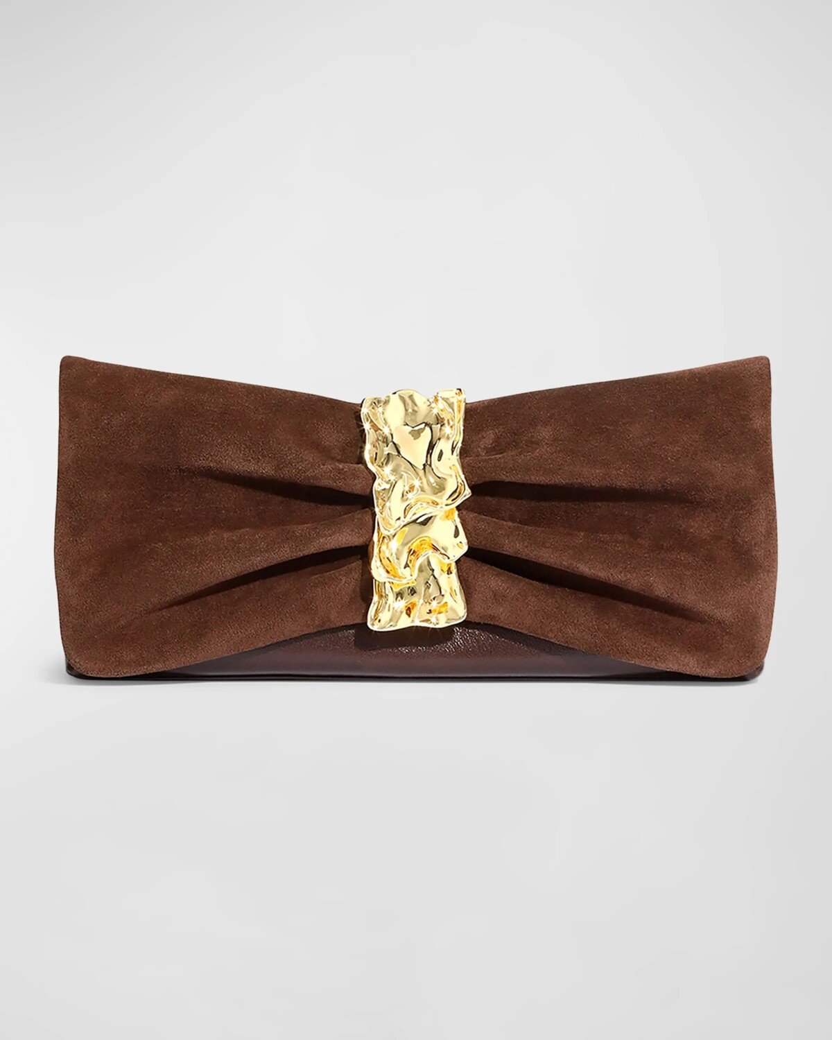 

Замшевая сумка-трансформер Golden Ribbon Alexis Bittar, цвет Chocolate