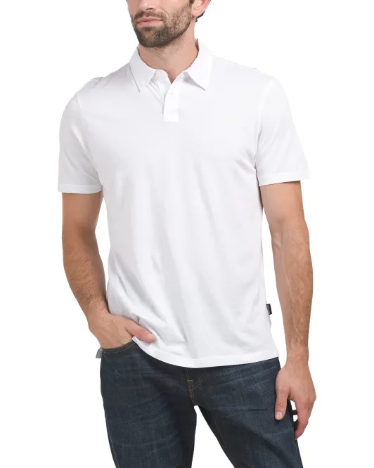 

Поло из хлопкового джерси Kenneth Cole, белый