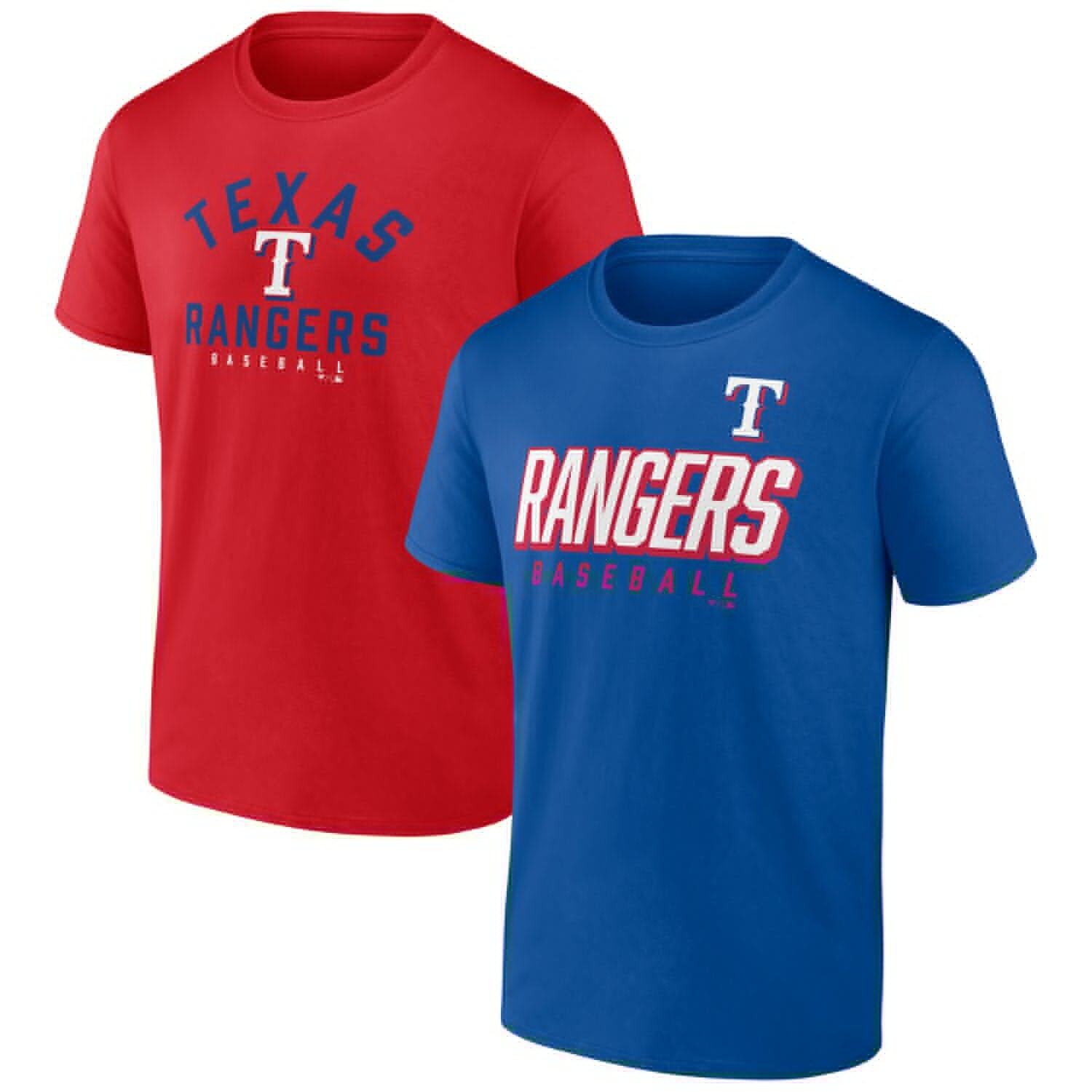

Мужской комплект футболок с фирменным логотипом Fanatics Royal/Red Texas Rangers Player Pack