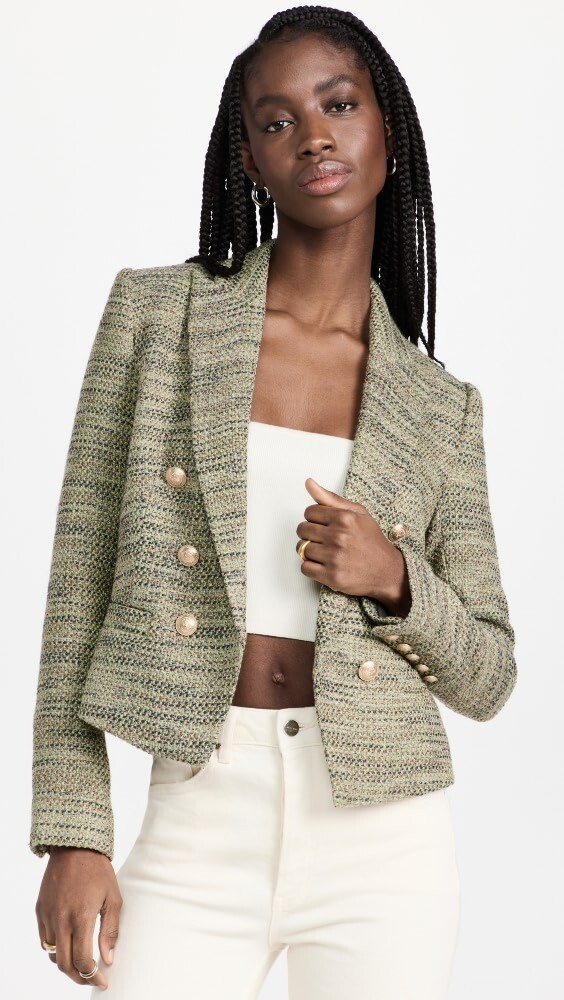

Блейзер L'AGENCE Brooke Crop, оливковый