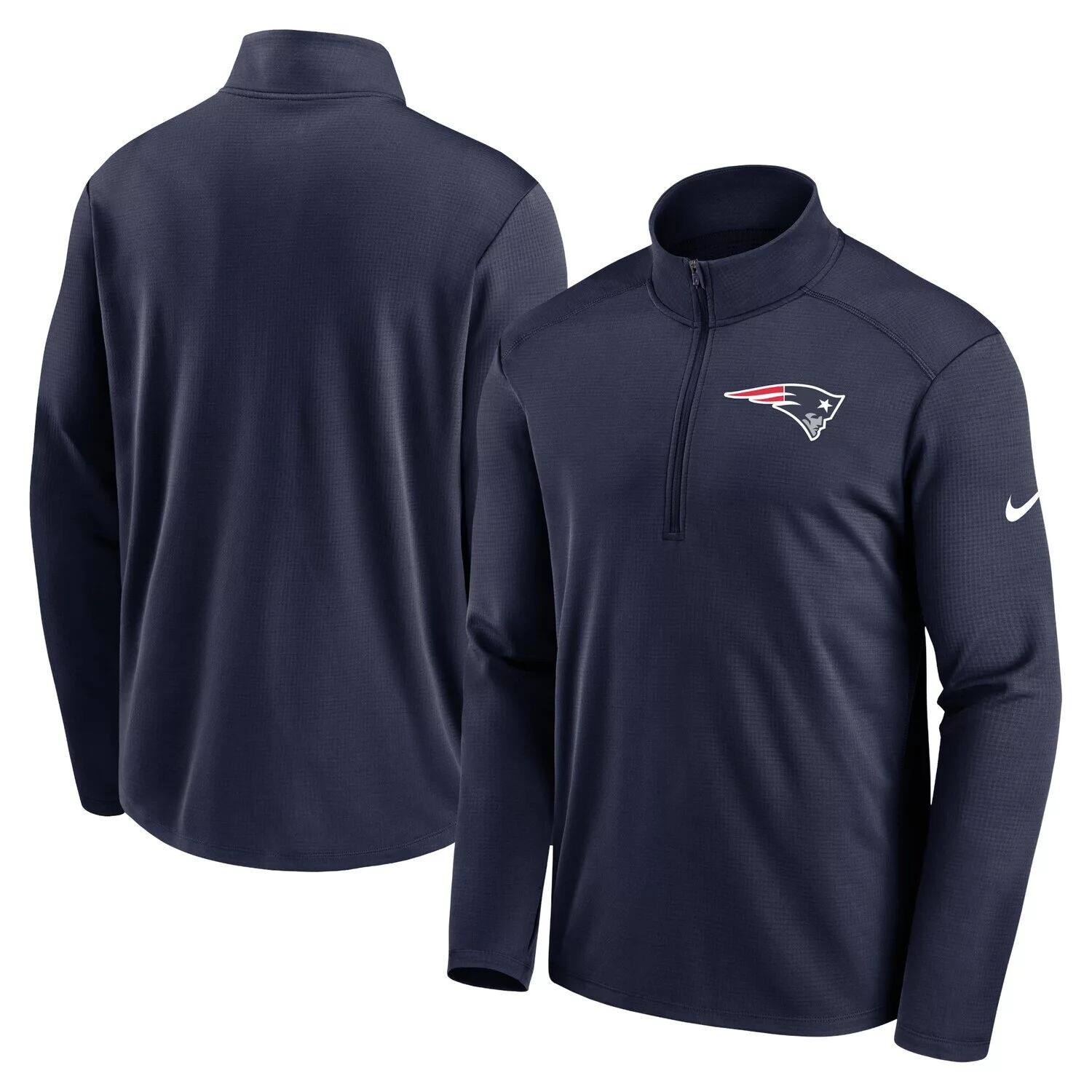 

Мужская темно-синяя куртка с молнией до половины длины New England Patriots с логотипом Pacer Performance Nike, Синий