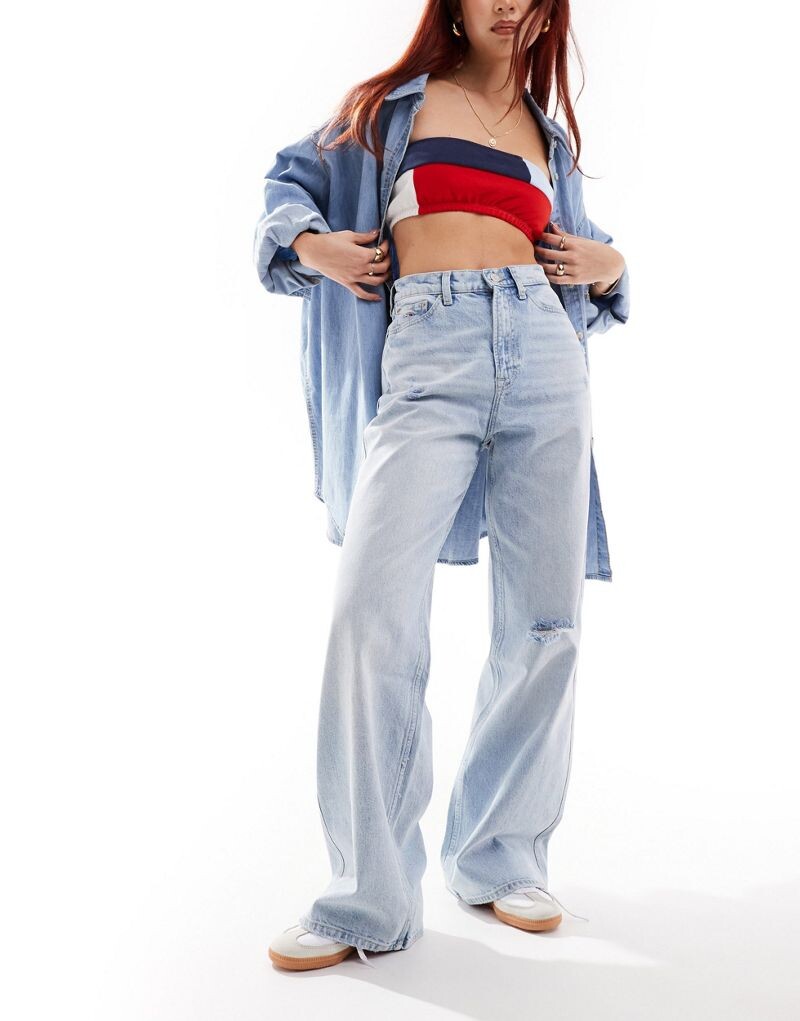 

Tommy Hilfiger – Claire – Голубые широкие джинсы с высокой талией