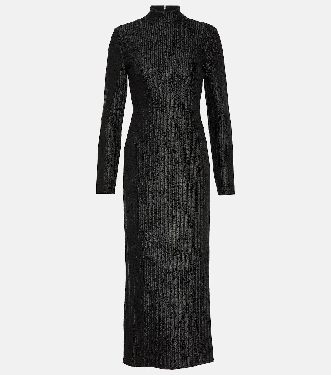

Платье макси из смесового хлопка с высоким воротником TOM FORD, черный