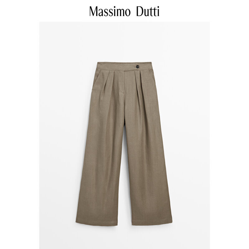

Брюки женские Massimo Dutti со складками, коричневый