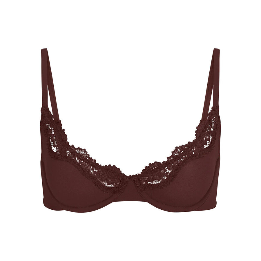 

Бюстгальтер scoop без подкладки SKIMS Fits Everybody Lace, цвет Cocoa
