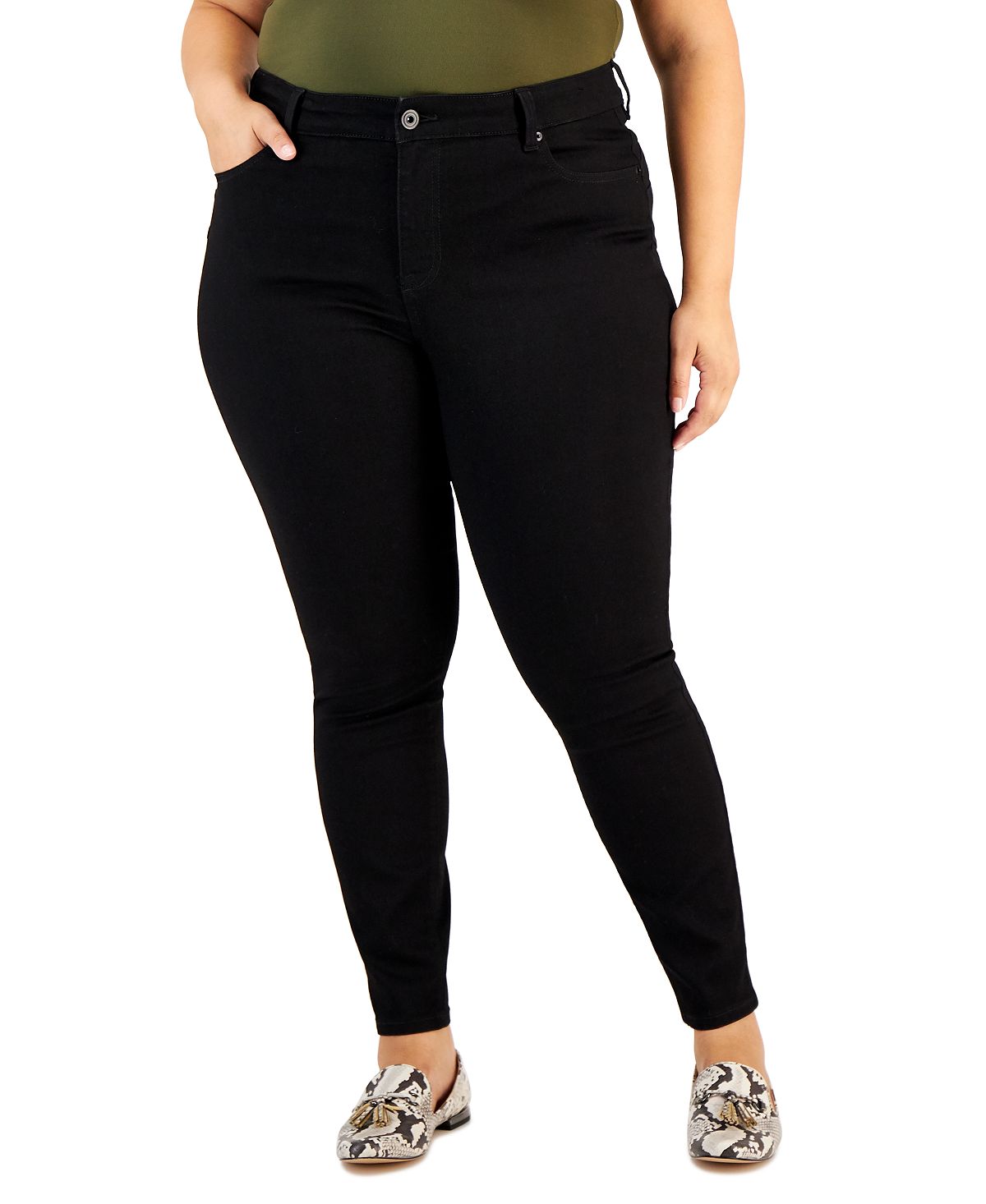 цена Модные джинсы скинни больших размеров Celebrity Pink, черный