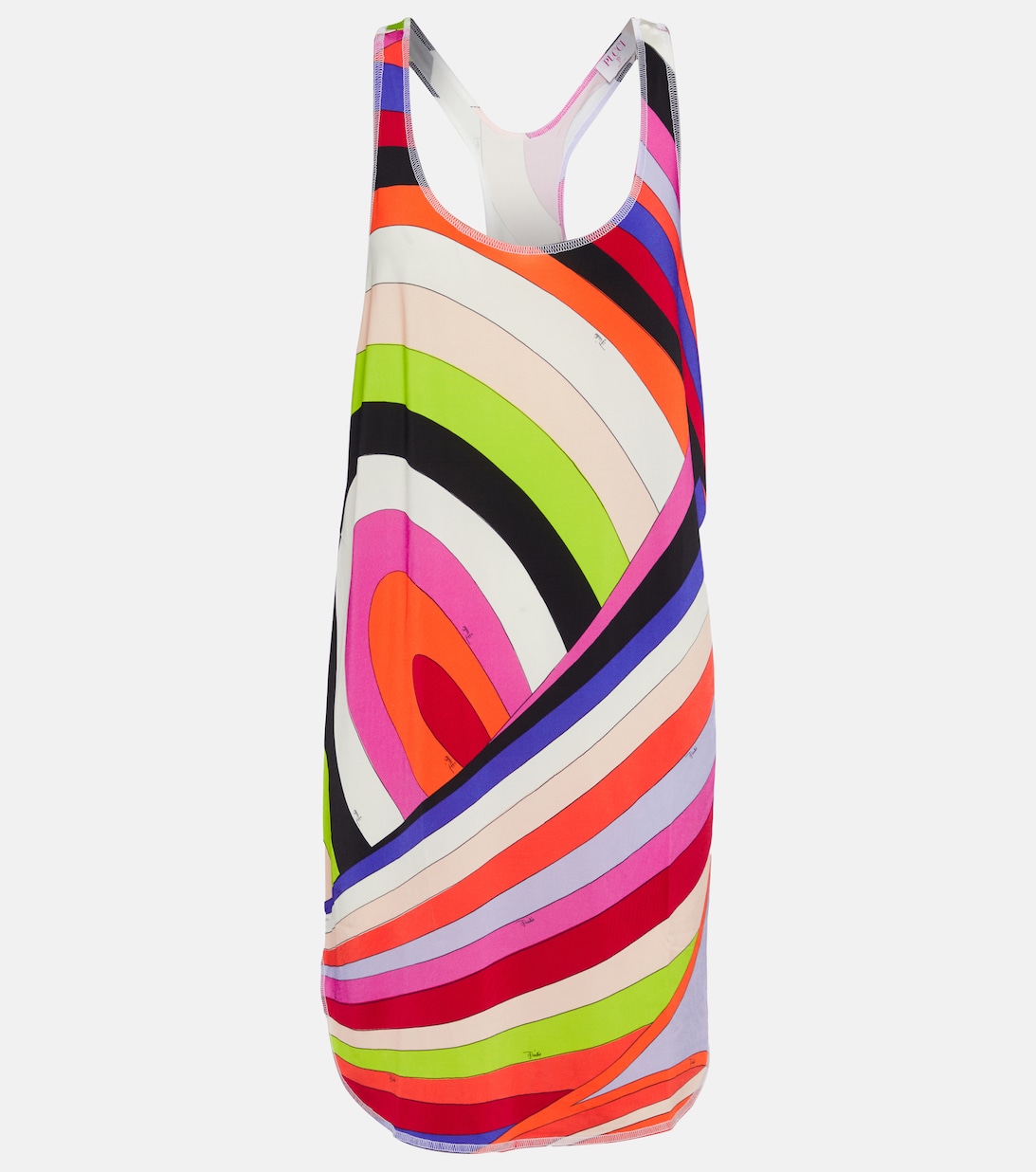 Атласное мини-платье с принтом PUCCI, разноцветный атласное мини платье с принтом pucci разноцветный