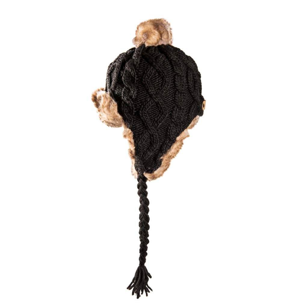 Аранская шапка косой вязки Aran Traditions, черный