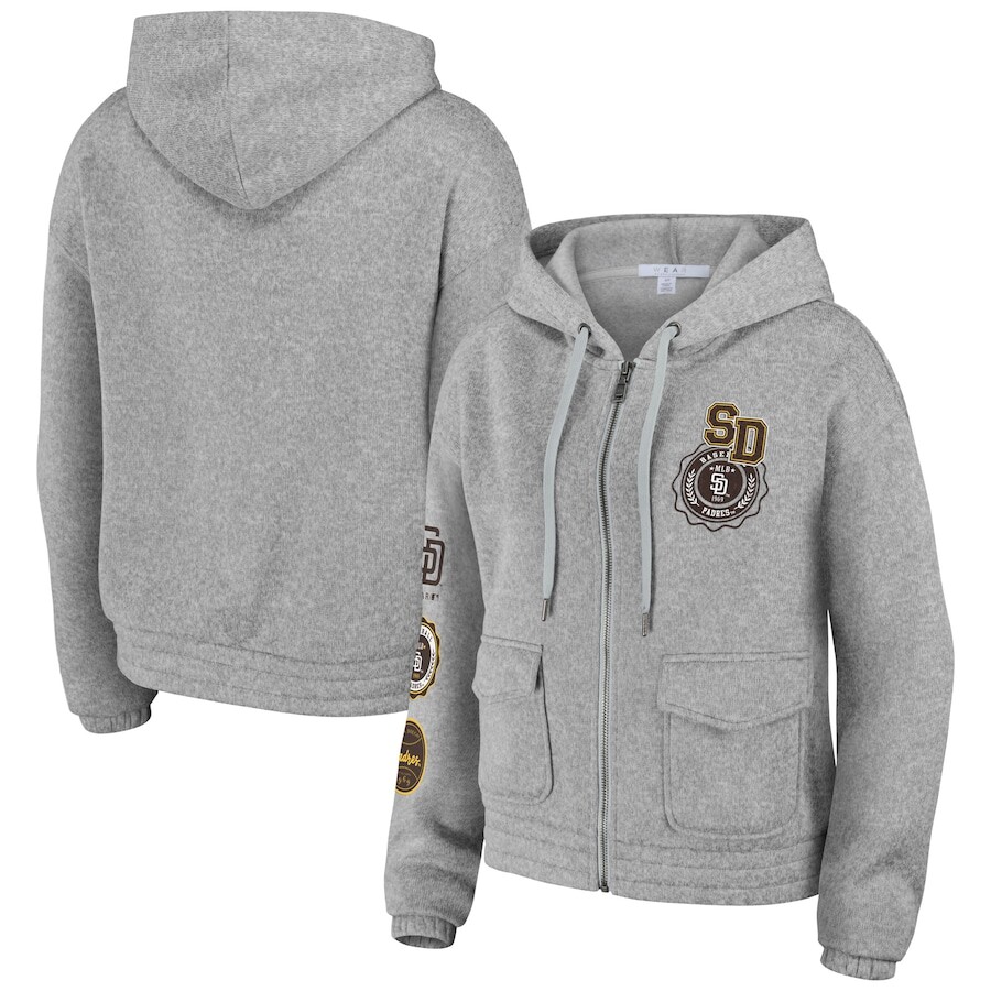 

Толстовка на молнии WEAR by Erin Andrews San Diego Padres, серый