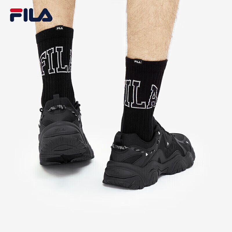 Кроссовки спортивные мужские Fila Fluid 4 в стиле ретро, черный фото