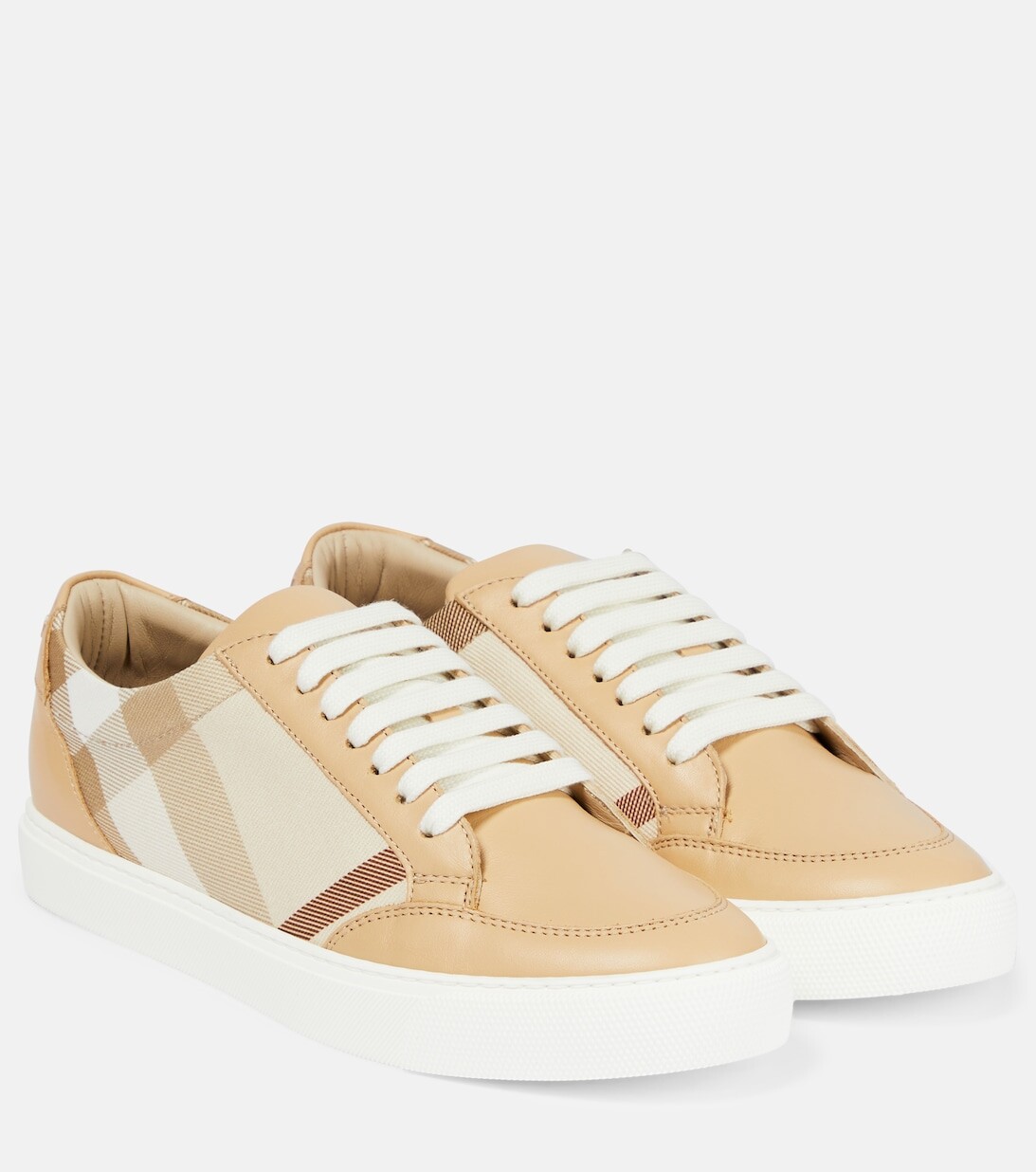 

Кроссовки из кожи лососевого цвета Burberry, бежевый