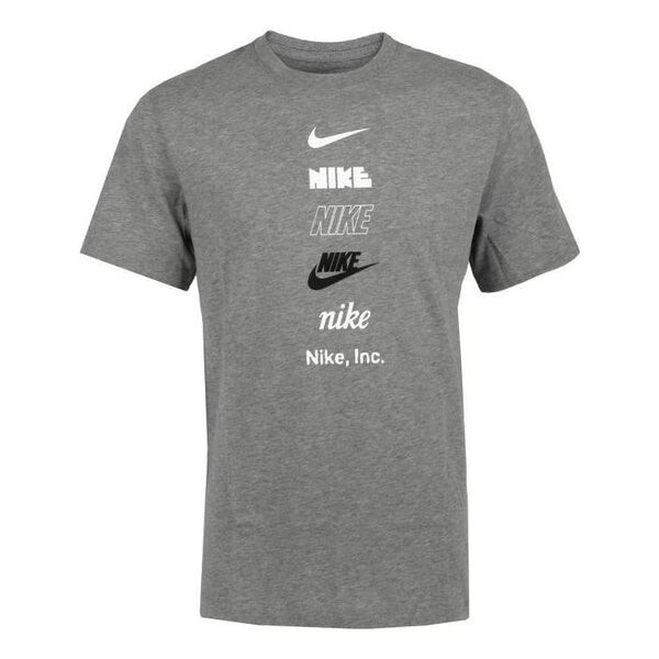 

Футболка с несколькими логотипами Nike, серый