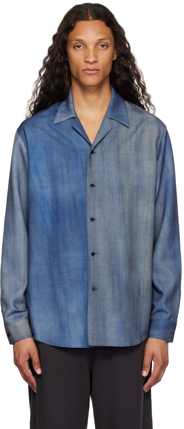 Синяя рубашка с градиентом VEIN