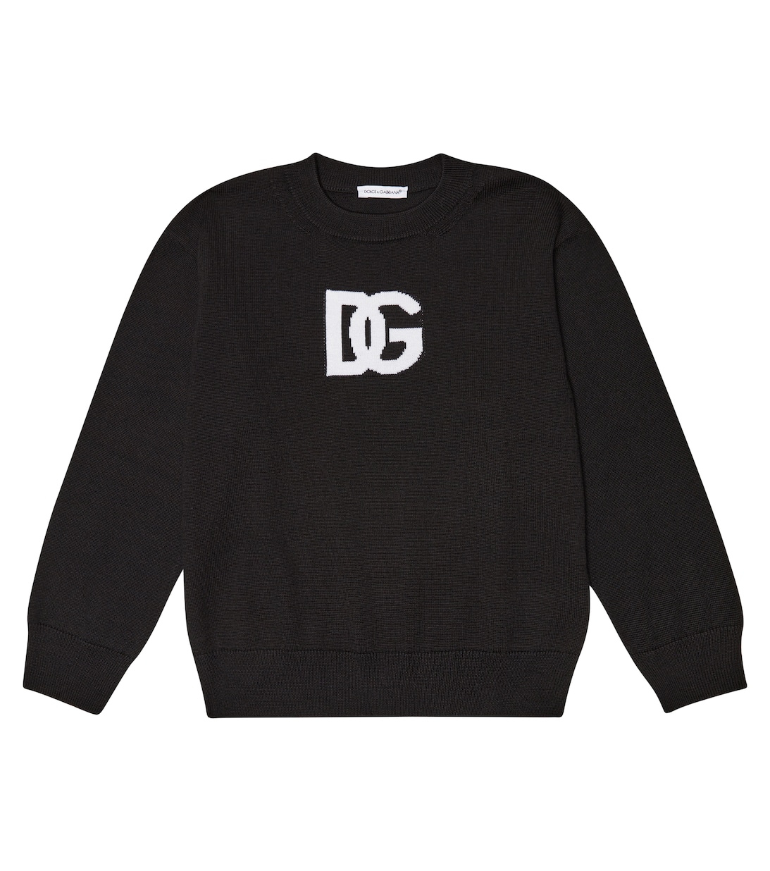Шерстяной свитер с логотипом Dolce&Gabbana, черный