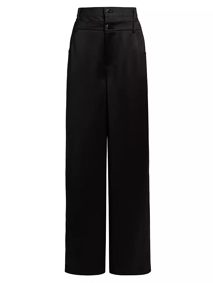 Двухслойные широкие брюки Simon Nonchalant Label, черный