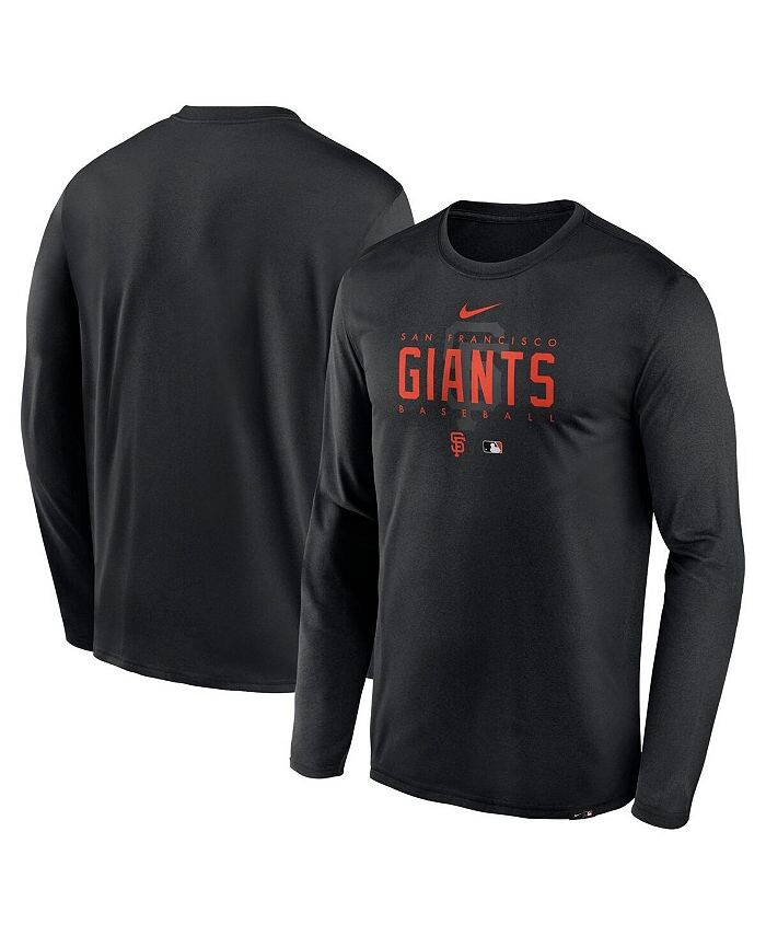 

Мужская черная футболка с длинным рукавом San Francisco Giants Authentic Collection Team Logo Legend Performance Nike, черный