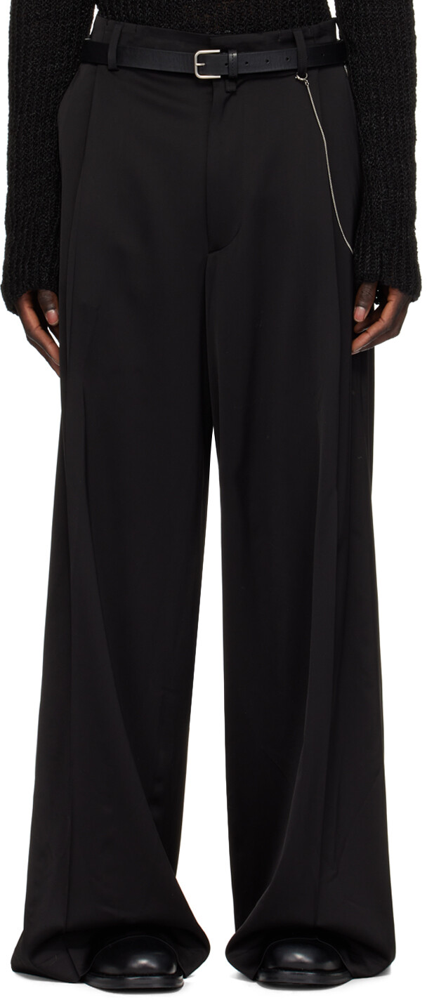 

Черные брюки со складками Dries Van Noten, цвет Black